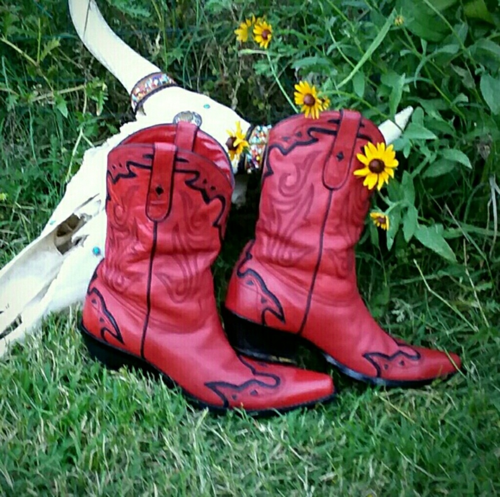🔥SALE !!!🔥Red Wingtip Cowboy boots